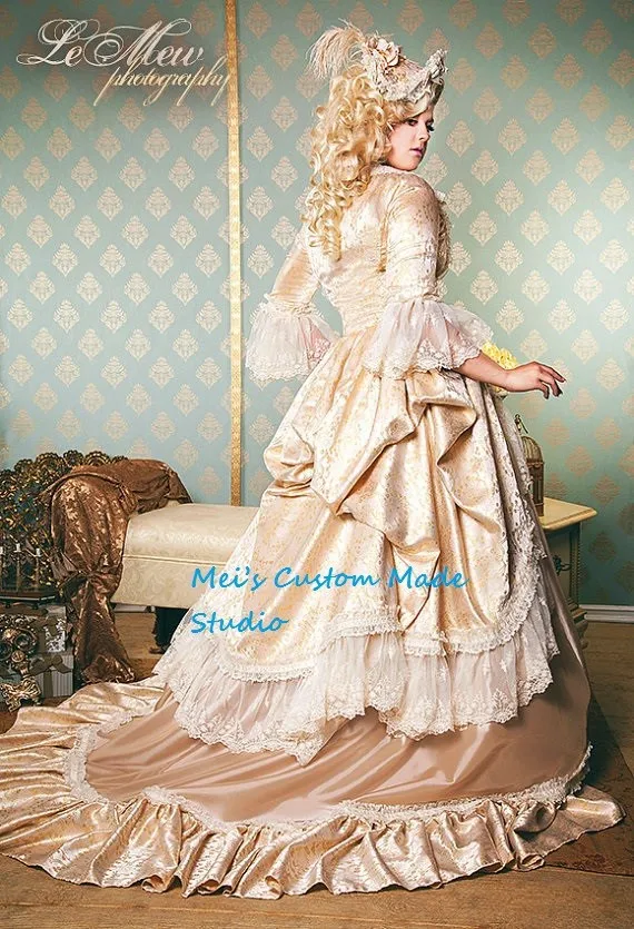 Custom Made Marie Antoinette Fantasy Champagne Carnivale&Masquerade Party Costume/Victorian Dress
Custom Made Marie Antoinette Fantasy Champagne Carnivale&Masquerade Party Costume/Victorian Dress