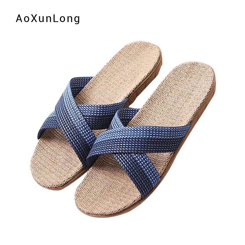 New Summer Men's Linen Slippers Fashion Crossing Type Durable Breathable Flip-flops Home Hemp Slides
New Summer Men's Linen Slippers Fashion Crossing Type Durable Breathable Flip-flops Home Hemp Slides