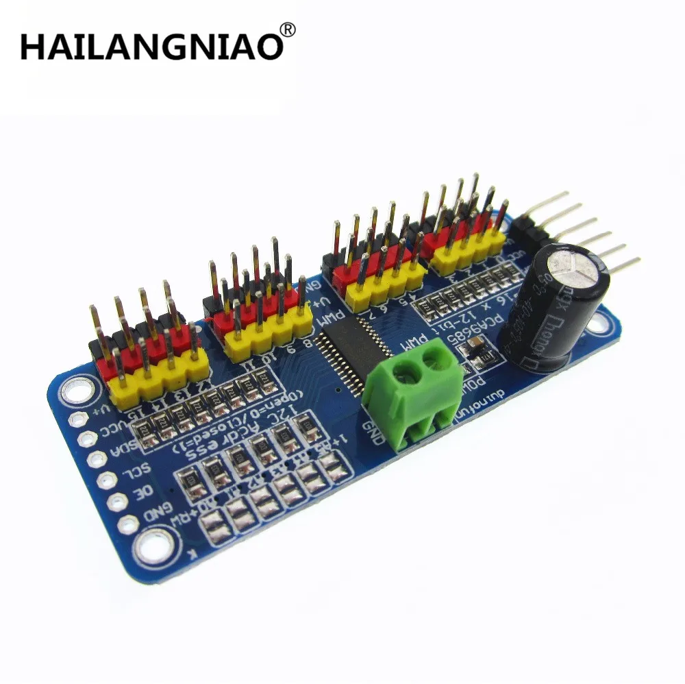 10 шт. 16-канальный видеорегистратор 12-битная ШИМ/Servo Driver-I2C интерфейс PCA9685 модуль Raspberry pi щит модуль servo Щит
10 шт. 16-канальный видеорегистратор 12-битная ШИМ/Servo Driver-I2C интерфейс PCA9685 модуль Raspberry pi щит модуль servo Щит