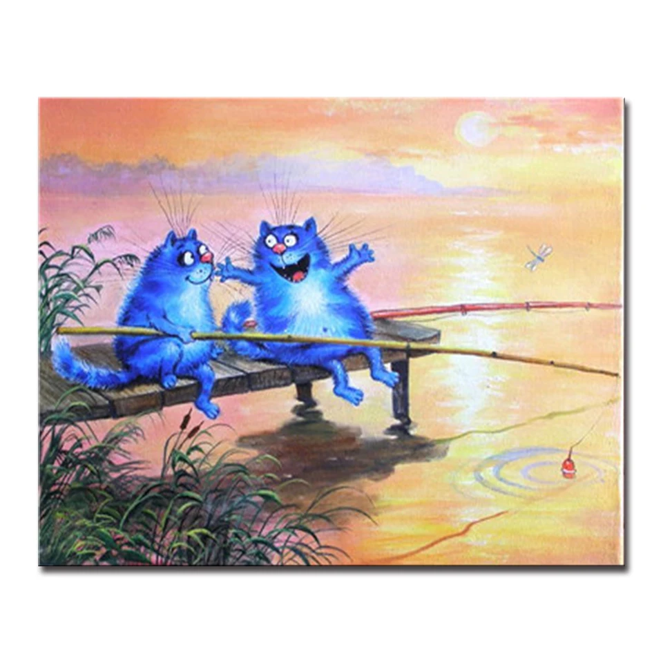 Cartoon Animal DIY Digital Painting By Numbers Coloring Blue Cats Oil Pictures Hand Paint Black Kitten On Canvas Home Wall Decor
Cartoon Animal DIY Digital Painting By Numbers Coloring Blue Cats Oil Pictures Hand Paint Black Kitten On Canvas Home Wall Decor