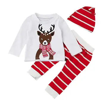 Oklady 3PC Newborn Baby Girl Clothes Christmas Long Sleeved Tops TShirts Little Deer Pattern Cotton Pants Hat Baby Outfit Stripe
Oklady 3PC Newborn Baby Girl Clothes Christmas Long Sleeved Tops TShirts Little Deer Pattern Cotton Pants Hat Baby Outfit Stripe