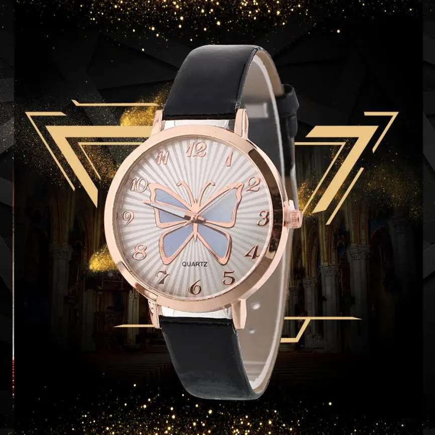 Watches Women Fashion Round Butterfly Dial Colored bracelet quartz wristwatches Girls leisure clock Victorian Style 5 | Наручные часы