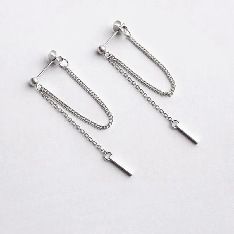 1 pc Korea KPOP After Hanging Type Tassel Strip Stainless Steel Stud Earrings For Women and men Fashion Jewelry
1 pc Korea KPOP After Hanging Type Tassel Strip Stainless Steel Stud Earrings For Women and men Fashion Jewelry