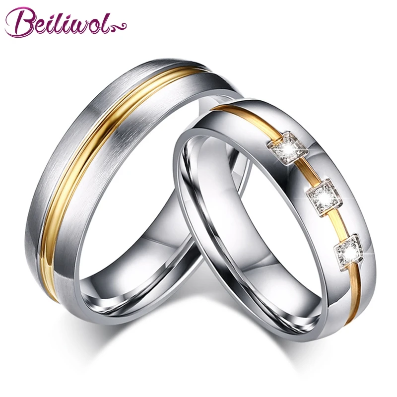 Beiliwol Couple Rings for Women Jewelry AAA Zircon Fine Titanium Steel Silver & Gold Color Engagement Wedding Ring Gift Men 2018
Beiliwol Couple Rings for Women Jewelry AAA Zircon Fine Titanium Steel Silver & Gold Color Engagement Wedding Ring Gift Men 2018
