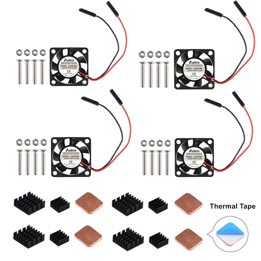 Raspberry Pi Cooling Fan 30x30x7mm DC 5V Brushless Cup Cooling Fan with Raspberry Pi Heatsink for Raspberry Pi 3/2 Model B Pi 3B
Raspberry Pi Cooling Fan 30x30x7mm DC 5V Brushless Cup Cooling Fan with Raspberry Pi Heatsink for Raspberry Pi 3/2 Model B Pi 3B