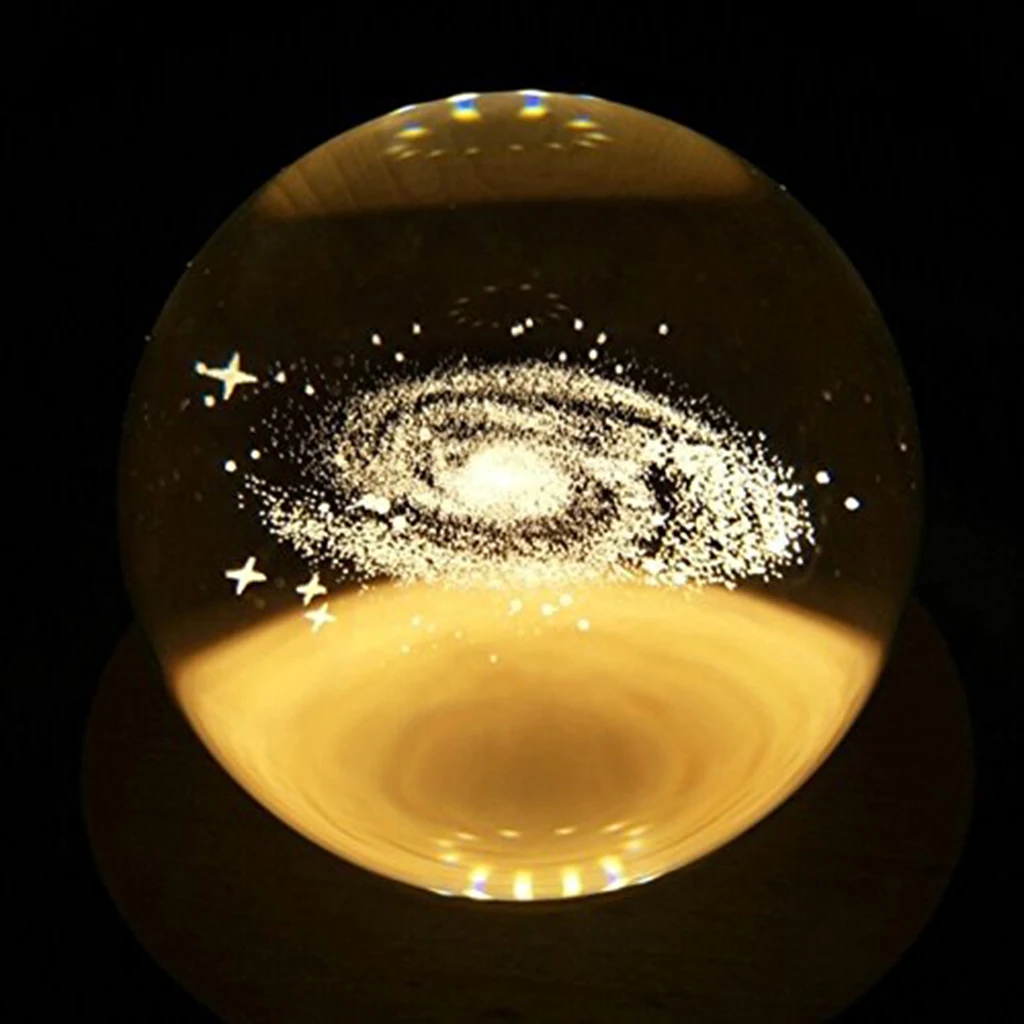 80mm Galaxy Glass Crystal Ball Astronomical Science Model Photography Photo Props Home Office Decor NO STAND