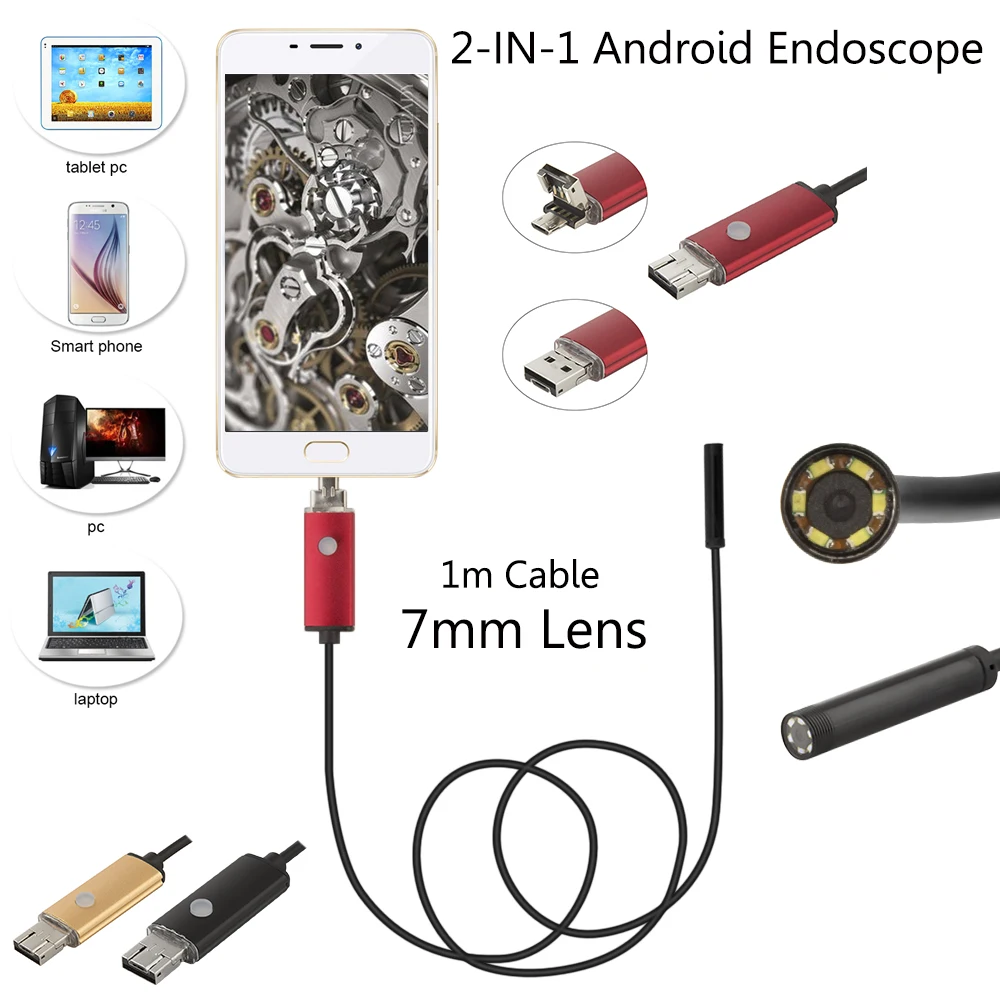 JCWHCAM Waterproof USB Endoscope For Mobile Phone And Compute PC Laptop 7mm lens 1M USB cable 6 LED Hd 480p Endoscope Camera
JCWHCAM Waterproof USB Endoscope For Mobile Phone And Compute PC Laptop 7mm lens 1M USB cable 6 LED Hd 480p Endoscope Camera