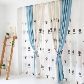 Children Curtains Mushroom Tree Embroidered Cloth and Blue Cloth Spliced Cartoon Curtain for Kids Room Bedroom Blackout Curtains
Children Curtains Mushroom Tree Embroidered Cloth and Blue Cloth Spliced Cartoon Curtain for Kids Room Bedroom Blackout Curtains