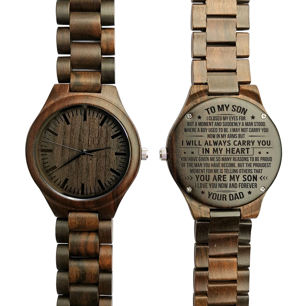 Z1800-2 To My Son-Engraved Wooden Watch 2019 Hot Selling Luxury Men's Sandalwood Military Birthday Graduation Gifts From Family
Z1800-2 To My Son-Engraved Wooden Watch 2019 Hot Selling Luxury Men's Sandalwood Military Birthday Graduation Gifts From Family