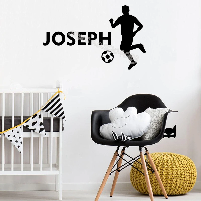 Athlete play football Wall Sticker Personalised Custom Name Vinyl decal Home Decor child bedroom Soccer poster mural EB655
Athlete play football Wall Sticker Personalised Custom Name Vinyl decal Home Decor child bedroom Soccer poster mural EB655