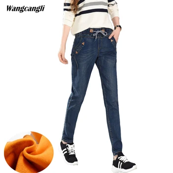 2019 Winter thick warm Jeans woman Drawstring Plus size 5XL elastic waist fleece Trousers woman vintage Harem Denim Pants Women
2019 Winter thick warm Jeans woman Drawstring Plus size 5XL elastic waist fleece Trousers woman vintage Harem Denim Pants Women