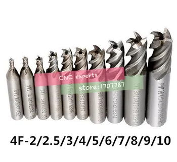 10pcs/set HSS End Mill 4 Blades CNC Tools Diameter 2-10mm Flute Milling Cutter Router Bit CNC mill Drill Bit
10pcs/set HSS End Mill 4 Blades CNC Tools Diameter 2-10mm Flute Milling Cutter Router Bit CNC mill Drill Bit