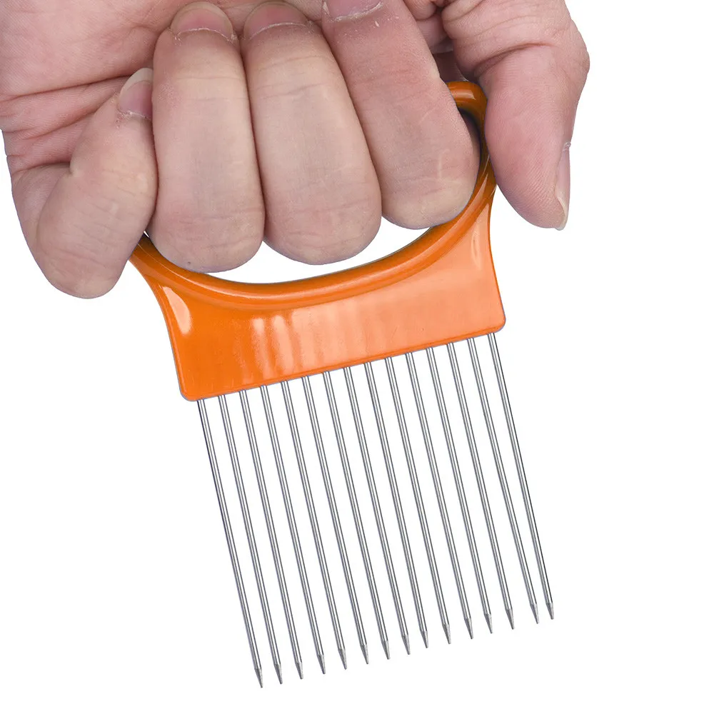 Tomato Onion Vegetables Slicer Cutting Aid Holder Guide Slicing Cutter Safe Fork Simple cut onion tool
Tomato Onion Vegetables Slicer Cutting Aid Holder Guide Slicing Cutter Safe Fork Simple cut onion tool