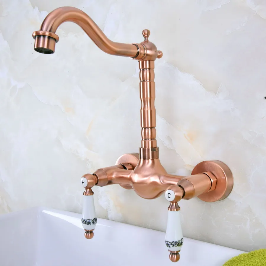 Antique Red Copper Brass Bathroom Kitchen Sink Faucet Mixer Tap Swivel Spout Wall Mounted Dual Ceramic Levers Handles mnf951
Antique Red Copper Brass Bathroom Kitchen Sink Faucet Mixer Tap Swivel Spout Wall Mounted Dual Ceramic Levers Handles mnf951