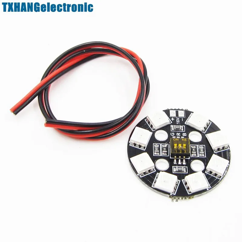Integrated Circuits wholesale Matek RGB5050 LED X6 12V Rounded Lamp Plate 7 Colors For RC Multirotor rgb 5050 led light board (1)