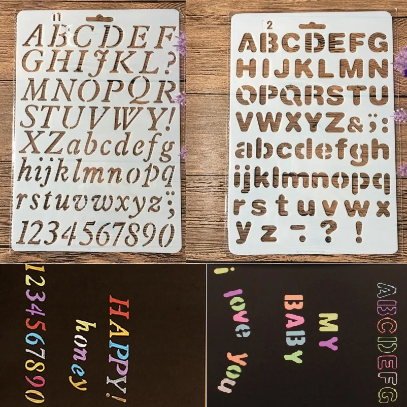 2Pcs/Lot 27cm Alphabet English Letters DIY Craft Layering Stencils Painting Scrapbooking Stamping Embossing Album Paper Template
2Pcs/Lot 27cm Alphabet English Letters DIY Craft Layering Stencils Painting Scrapbooking Stamping Embossing Album Paper Template