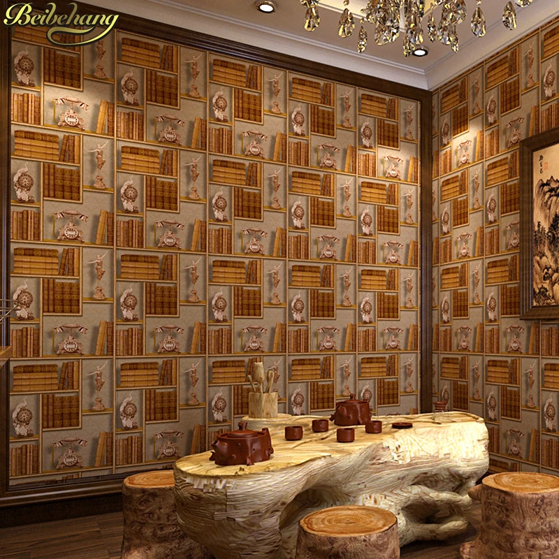 beibehang Creative Bookshelf Library Study American Retro European Wallpaper Cafe Chinese TV Background Wall Wallpaper for walls
beibehang Creative Bookshelf Library Study American Retro European Wallpaper Cafe Chinese TV Background Wall Wallpaper for walls