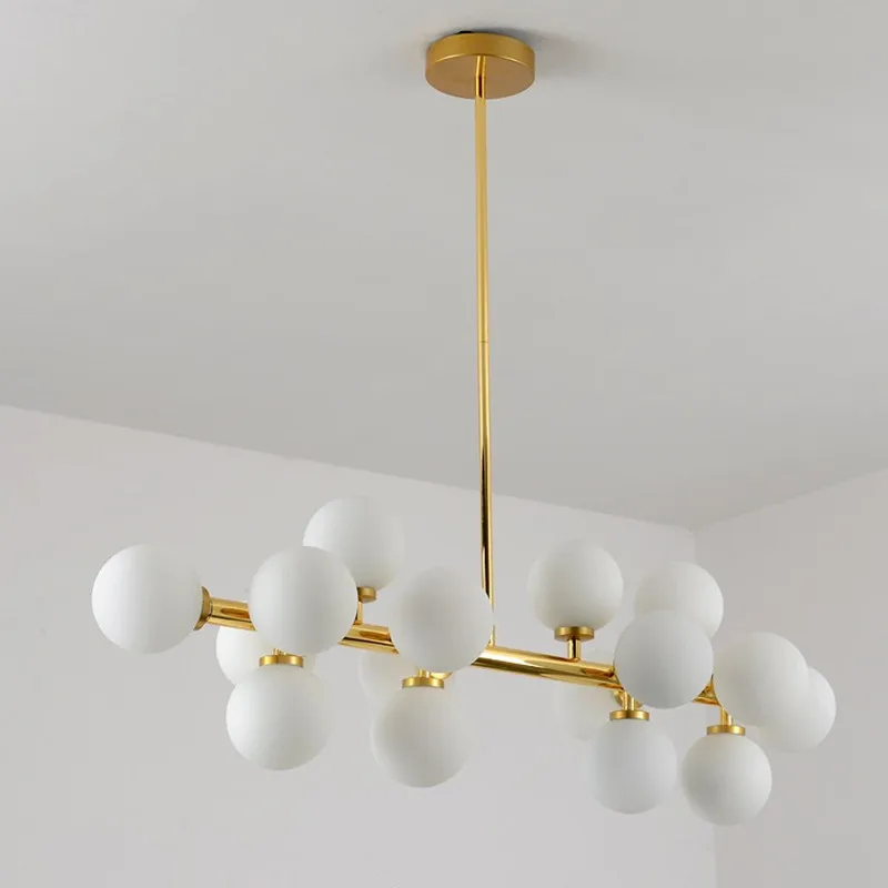 Nordic white glass ball pendant chandelier led G4 Socket 16 lights ceiling suspension lamp fixture
Nordic white glass ball pendant chandelier led G4 Socket 16 lights ceiling suspension lamp fixture
