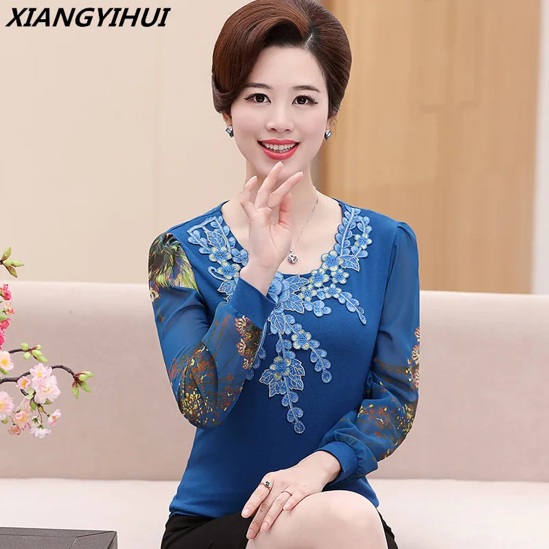2017 Autumn New Middle Aged Long Sleeve T Shirt Women Middle Aged Mother Clothing Fashion Long Style Chiffon Tops Plus Size08
2017 Autumn New Middle Aged Long Sleeve T Shirt Women Middle Aged Mother Clothing Fashion Long Style Chiffon Tops Plus Size08