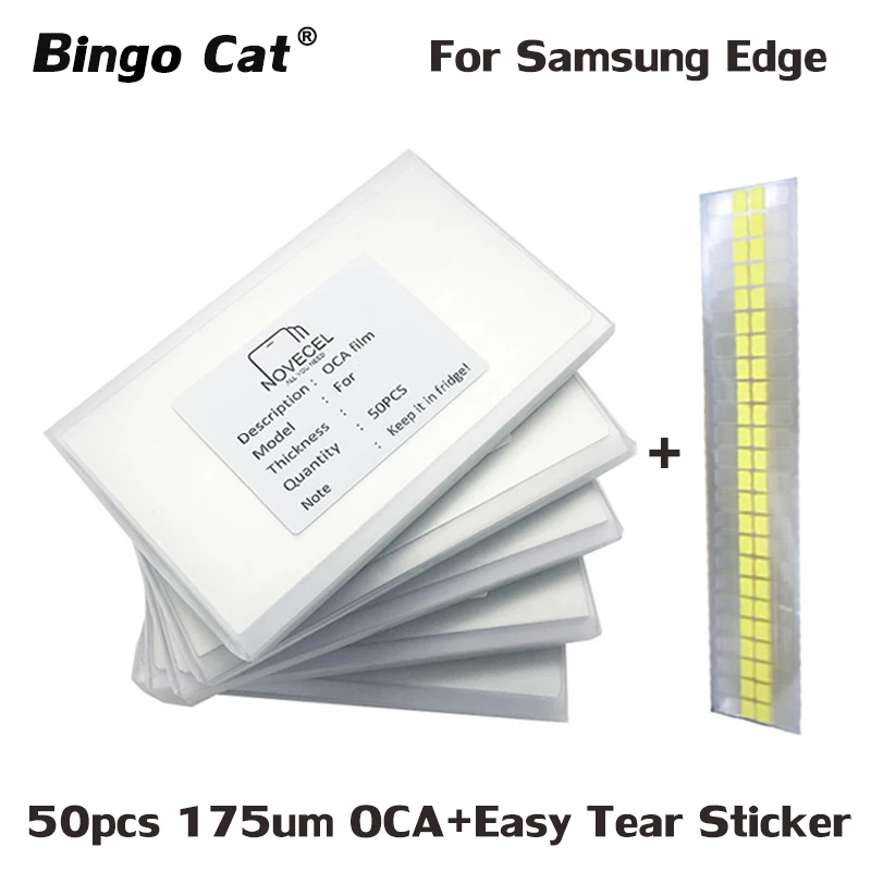 50pcs/Lot 175um OCA Optical Clear Adhesive for Samsung Galaxy S8 S9 Plus Note 8 9 S7 Edge S6 Plus OCA Glue Touch Glass Lens Film
50pcs/Lot 175um OCA Optical Clear Adhesive for Samsung Galaxy S8 S9 Plus Note 8 9 S7 Edge S6 Plus OCA Glue Touch Glass Lens Film