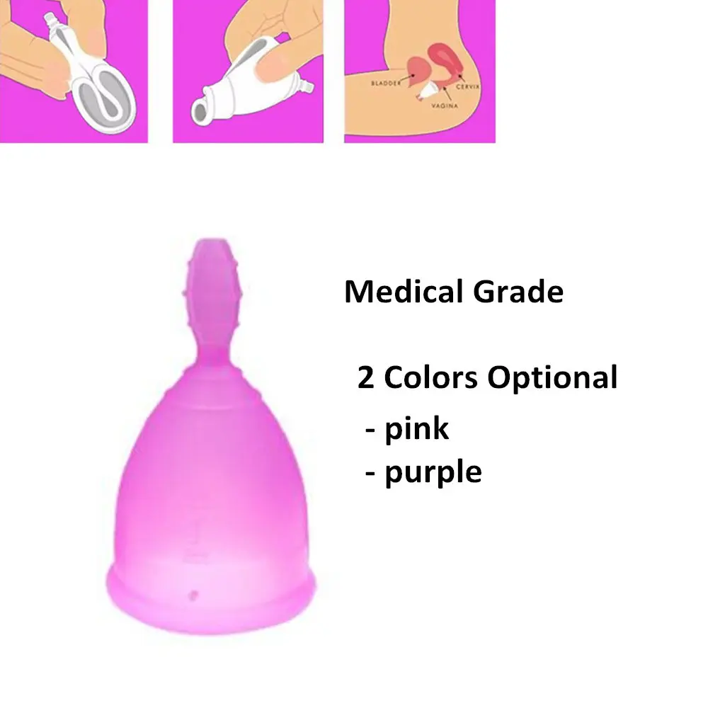 

1PCS copa menstrual de silicona medica diva cup Reusable Medical Silicone Vagina Cup Alternative Tampons Period Cup Feminine