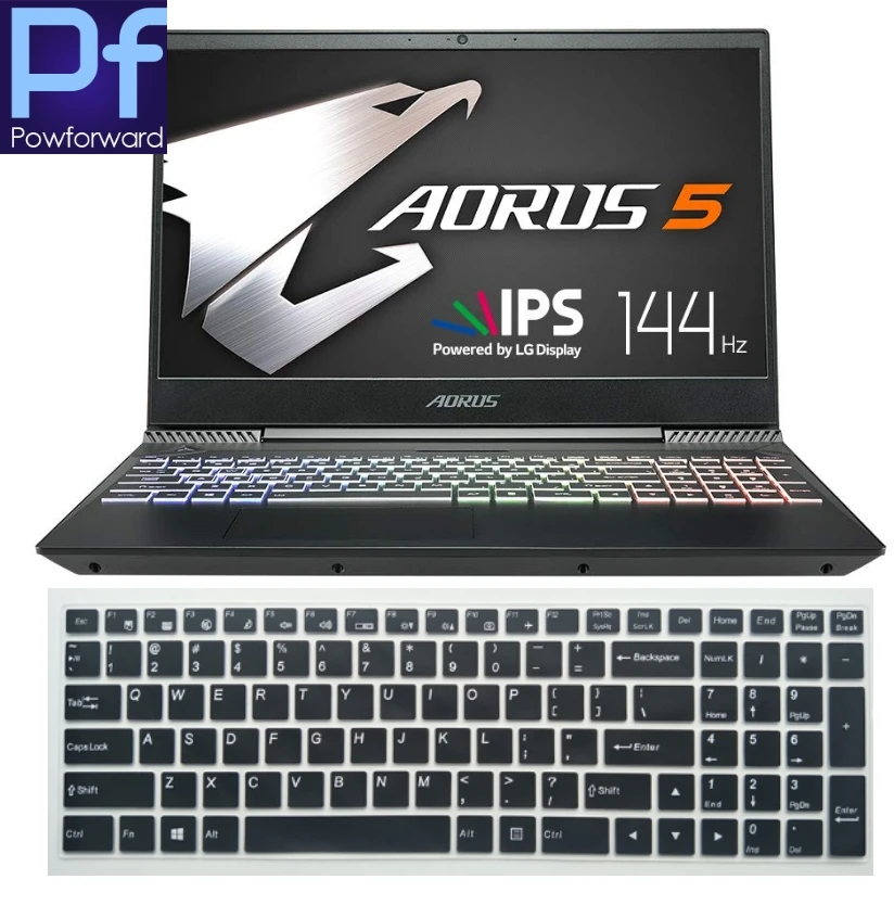 Силиконовый чехол для клавиатуры ноутбука Gigabyte AORUS 5 (Intel 9th Gen) защитный игровой 15 6