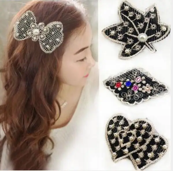 Women Lace bow sticker hairClip Bangs fixed Seamless Magic Paste Double heart leaves Post Tape Fringe Hair Bang hair accessories
Women Lace bow sticker hairClip Bangs fixed Seamless Magic Paste Double heart leaves Post Tape Fringe Hair Bang hair accessories