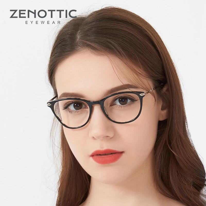 ZENOTTIC Женская оправа для очков ацетатная по рецепту мужские очки близорукости с