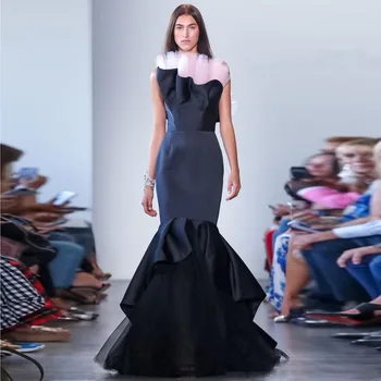 2019 Latest Mermaid Prom Gowns Long Navy Blue Satin Elegant Evening Party Dress Custom Chic Ruffles Tulle Formal Dress Gala Wear
2019 Latest Mermaid Prom Gowns Long Navy Blue Satin Elegant Evening Party Dress Custom Chic Ruffles Tulle Formal Dress Gala Wear