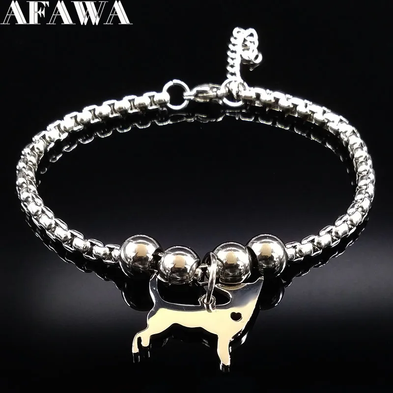 2019 Chihuahua Dog Stainless Steel Charm Bracelet Women Silver Color Bracelets Bangles jewellery pulseras acero inoxidable mujer
2019 Chihuahua Dog Stainless Steel Charm Bracelet Women Silver Color Bracelets Bangles jewellery pulseras acero inoxidable mujer