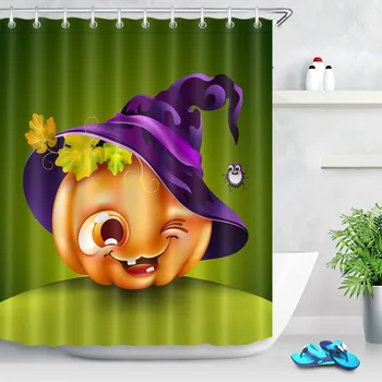 LB Funny Halloween Pumpkin with a Witch Hat on Green Shower Curtain Watercolor Waterproof Bathroom Fabric For Kids Bathtub Decor
LB Funny Halloween Pumpkin with a Witch Hat on Green Shower Curtain Watercolor Waterproof Bathroom Fabric For Kids Bathtub Decor