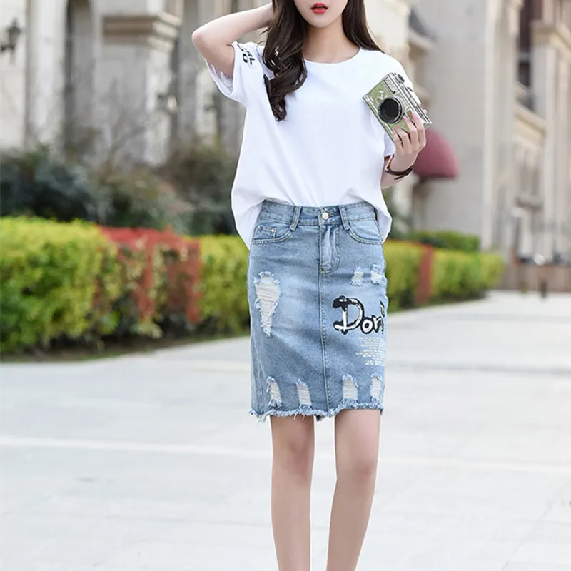Spring summer new fashion hole letter printed high waist package hip denim skirt jeans skirt 389#
Spring summer new fashion hole letter printed high waist package hip denim skirt jeans skirt 389#