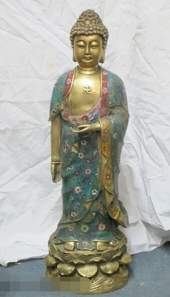 bi003570 24"Tibet Saint Cloisonne Bronze gild Sakyamuni Lotus Lamp Amitabha Buddha Statue
bi003570 24"Tibet Saint Cloisonne Bronze gild Sakyamuni Lotus Lamp Amitabha Buddha Statue