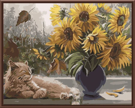 Framed Pictures Painting By Numbers Hand Painted Oil On Canvas Home Decor Wall Art Of Sunflower And Cat GX8065
Framed Pictures Painting By Numbers Hand Painted Oil On Canvas Home Decor Wall Art Of Sunflower And Cat GX8065