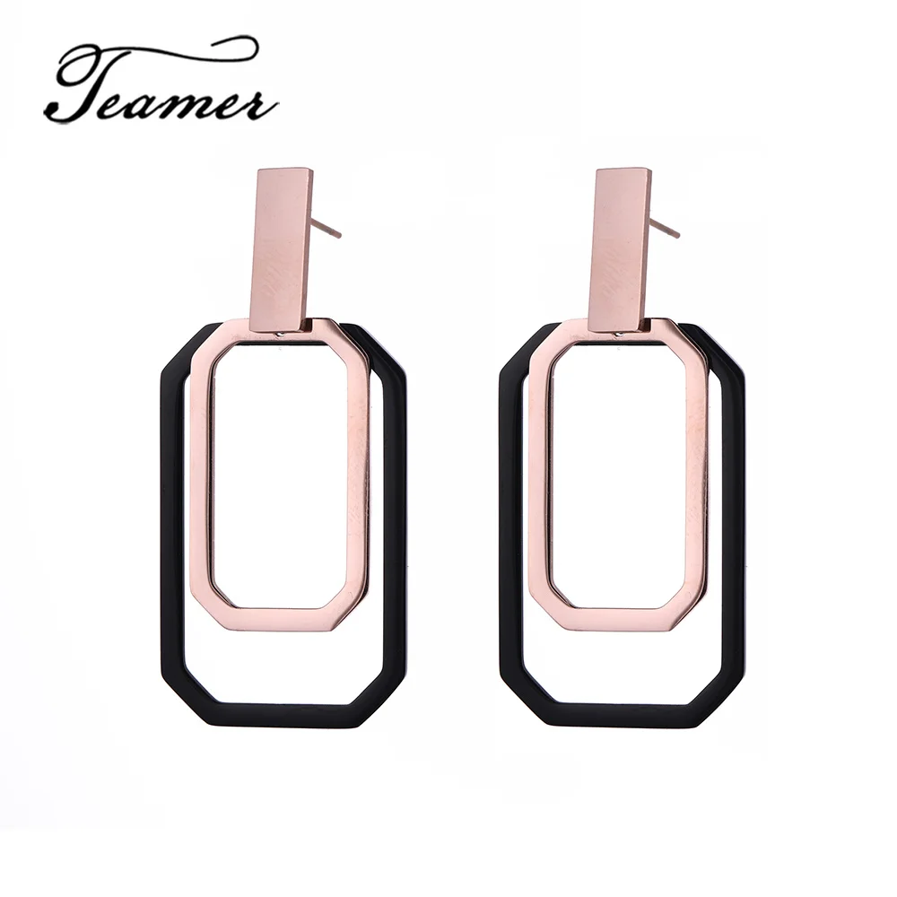 Teamer Black Gold Color Hexagon Stainless Steel Earrings for Women Hollow Geometric Dangle Earrings Office OL Fashion Jewelry
Teamer Black Gold Color Hexagon Stainless Steel Earrings for Women Hollow Geometric Dangle Earrings Office OL Fashion Jewelry