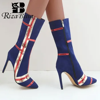 RIZABINA Plus Size 32-46 Women Thin Heels Mid-Calf Boots For Women Mixed Colors Office Ladies Shoes Women Winter Boots Footwear
RIZABINA Plus Size 32-46 Women Thin Heels Mid-Calf Boots For Women Mixed Colors Office Ladies Shoes Women Winter Boots Footwear