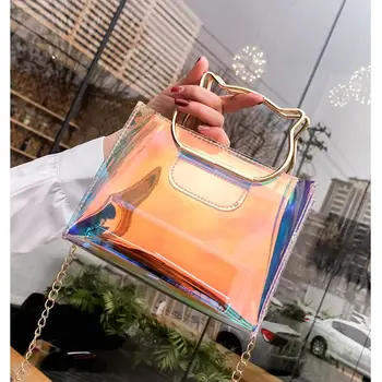 Women Plastic Messenger Handbag Transparent Laser Handbag Clutch Shoulder Crossbody Bag Chain Bag Clear Bag
Women Plastic Messenger Handbag Transparent Laser Handbag Clutch Shoulder Crossbody Bag Chain Bag Clear Bag