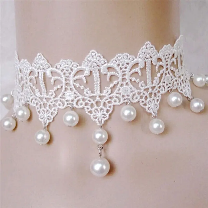 Imitation Pearl White Lace Statement Choker Necklaces Bridal Jewelry For Women Wedding
Imitation Pearl White Lace Statement Choker Necklaces Bridal Jewelry For Women Wedding
