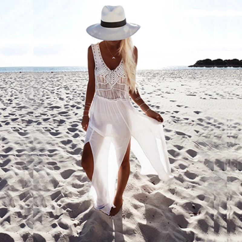 2018 Pareo Beach White Tassel Crochet Cover Up Chiffon Bikini Swimwear Women Sexy Robe De Plage Beach Bathing Suit Long Dress
2018 Pareo Beach White Tassel Crochet Cover Up Chiffon Bikini Swimwear Women Sexy Robe De Plage Beach Bathing Suit Long Dress