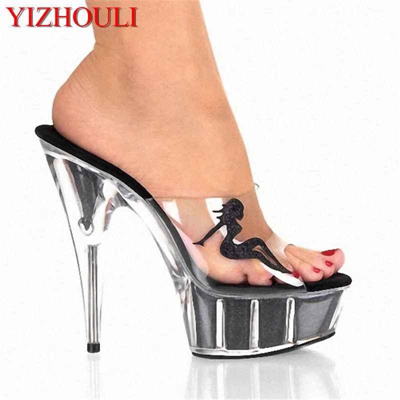 15 cm high heels, women's slippers, beauty decoration, transparent platform, women's high-heeled slippers
15 cm high heels, women's slippers, beauty decoration, transparent platform, women's high-heeled slippers