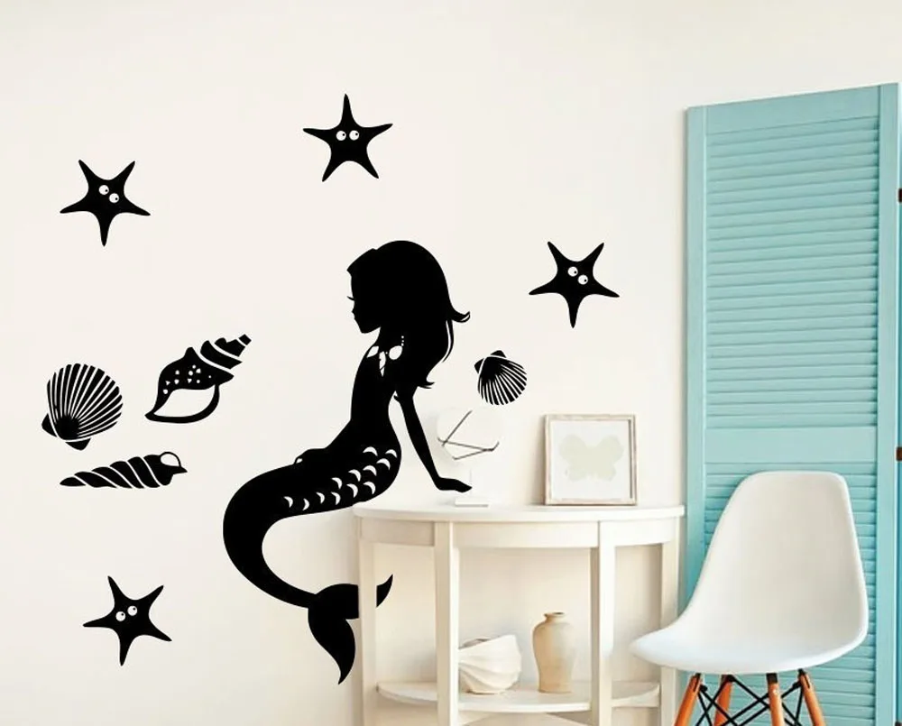 Mermaid Seashells Wall Decal for Girls Cute Cartoon Decor Nursery Vinyl Wall Stickers for Kids Rooms Little Girls Gift G371
Mermaid Seashells Wall Decal for Girls Cute Cartoon Decor Nursery Vinyl Wall Stickers for Kids Rooms Little Girls Gift G371