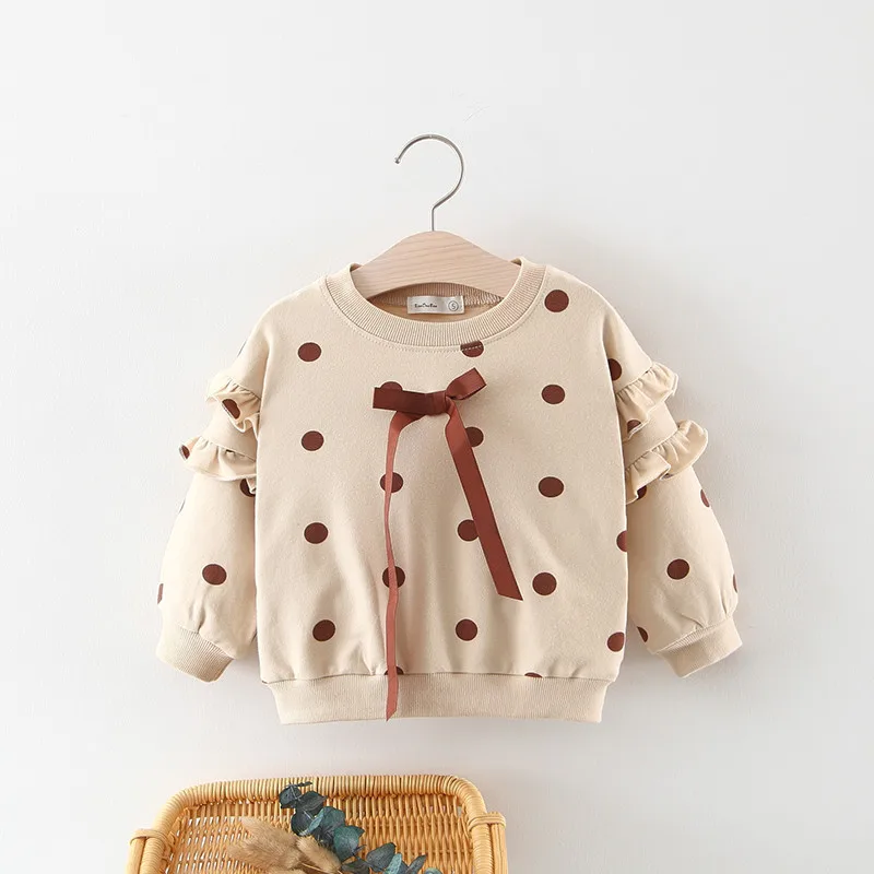 Spring Baby Girls Cotton Long Sleeve Polka Dot Print Bow Princess Party T-shirt Tops Kids Clothes roupas de bebe
Spring Baby Girls Cotton Long Sleeve Polka Dot Print Bow Princess Party T-shirt Tops Kids Clothes roupas de bebe