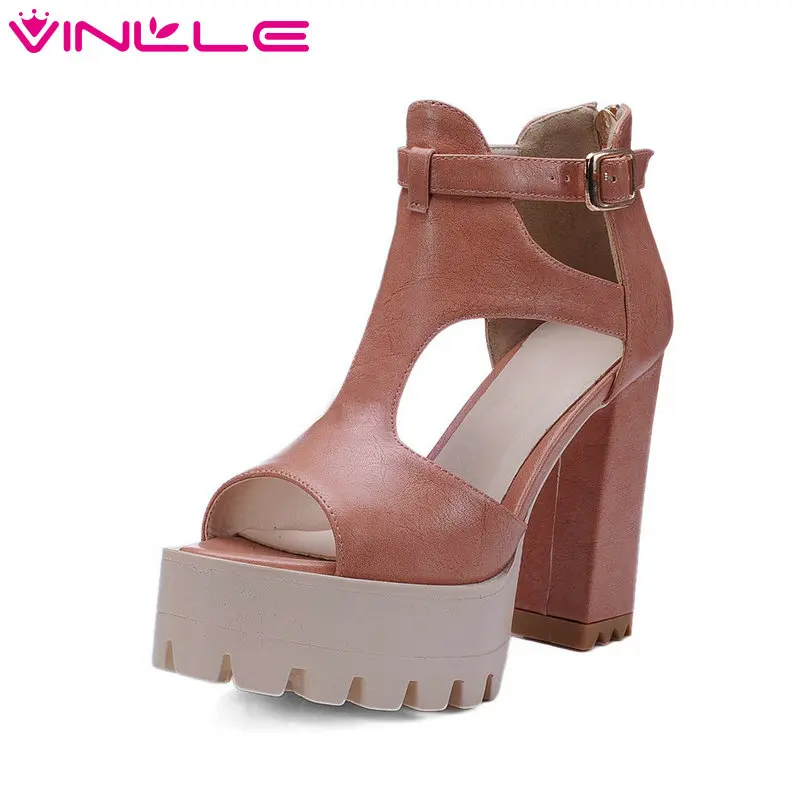 VINLLE 2018 Women Pumps Peep Toe Fashion Women Shoes Platform Square High Heel Ankle Strap Women Wedding Pumps Size 34-42
VINLLE 2018 Women Pumps Peep Toe Fashion Women Shoes Platform Square High Heel Ankle Strap Women Wedding Pumps Size 34-42