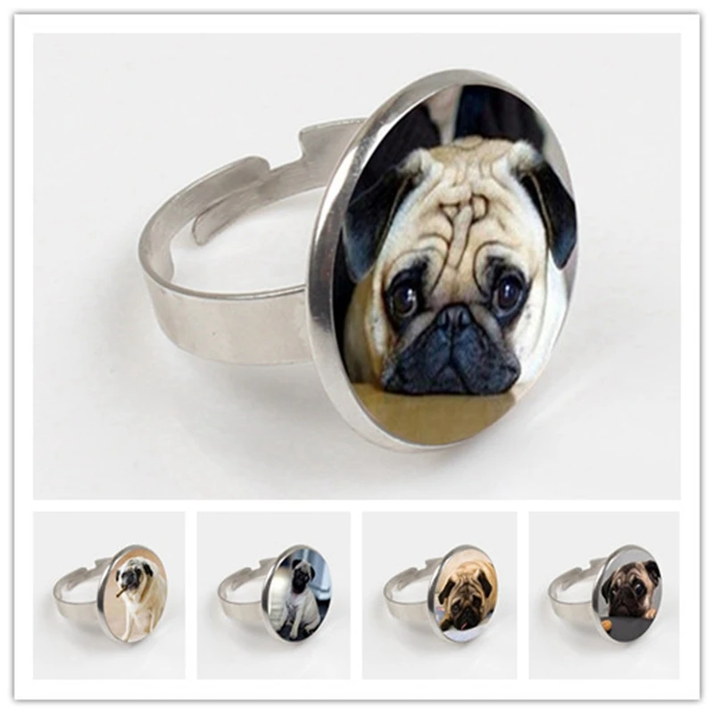 Wholesale Glass Dome Round Ring Animals Jewelry Pug Ring Dog Picture Ring The Best Gift for Dog
Wholesale Glass Dome Round Ring Animals Jewelry Pug Ring Dog Picture Ring The Best Gift for Dog