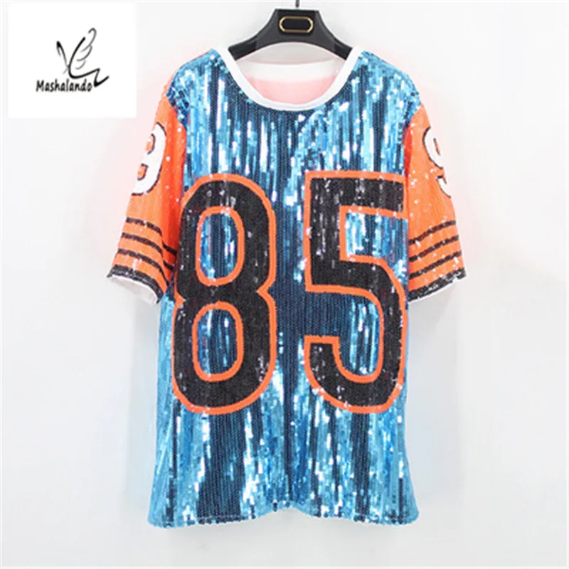 Alphabet fashion Black Hip Hop Oversized Loose Sequin Dress Short Sleeve Casual Round Collar Paillette Printed Shirt
Alphabet fashion Black Hip Hop Oversized Loose Sequin Dress Short Sleeve Casual Round Collar Paillette Printed Shirt
