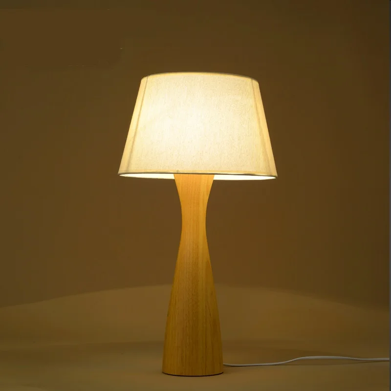 

Nordic individual solid wood table lamp living room bedroom study bedside originality wooden desk lamp table lights ZA831