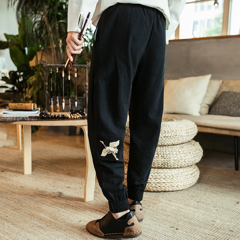 Mens Embroidery Loose Harem Pants Elastic Waist Cotton Drawstring Streetwear Casual Trousers Fashions Men Hip Hop
Mens Embroidery Loose Harem Pants Elastic Waist Cotton Drawstring Streetwear Casual Trousers Fashions Men Hip Hop