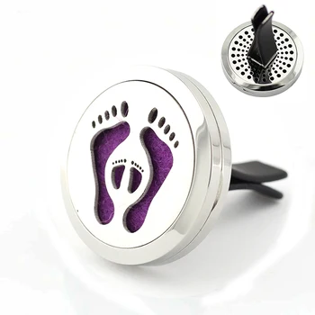 30mm Stainless Steel Footprints Aromatherapy Essential Oil Car Diffuser with Vent Clip for Car
30mm Stainless Steel Footprints Aromatherapy Essential Oil Car Diffuser with Vent Clip for Car