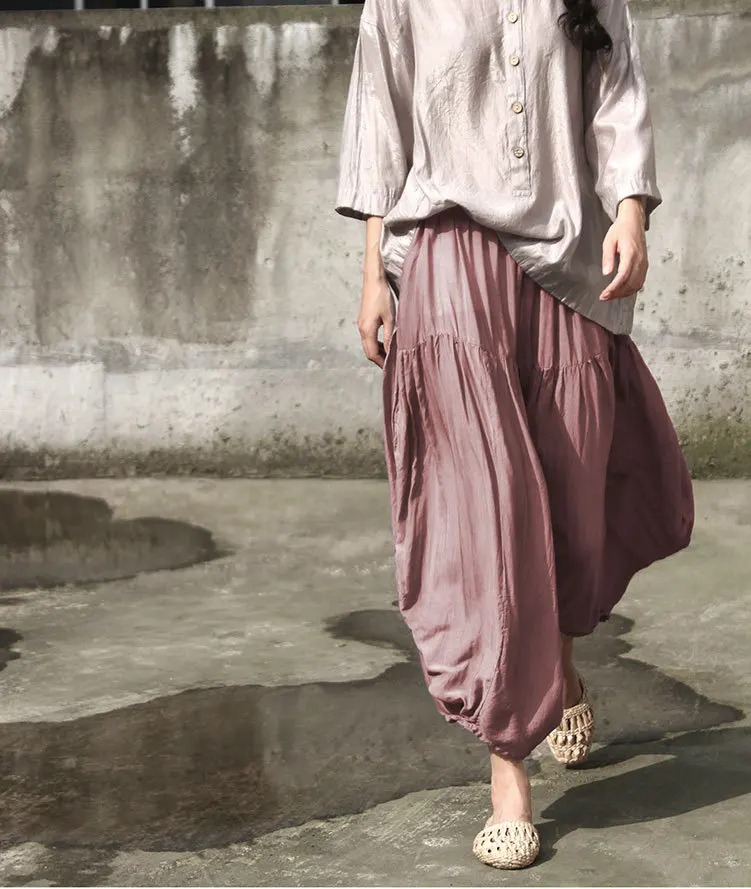 2019 Spring and Summer Women Dress 70% Silk 30% Cotton Irregular Loose Ninth Pants Elastic Waist Harem Pants D839
2019 Spring and Summer Women Dress 70% Silk 30% Cotton Irregular Loose Ninth Pants Elastic Waist Harem Pants D839