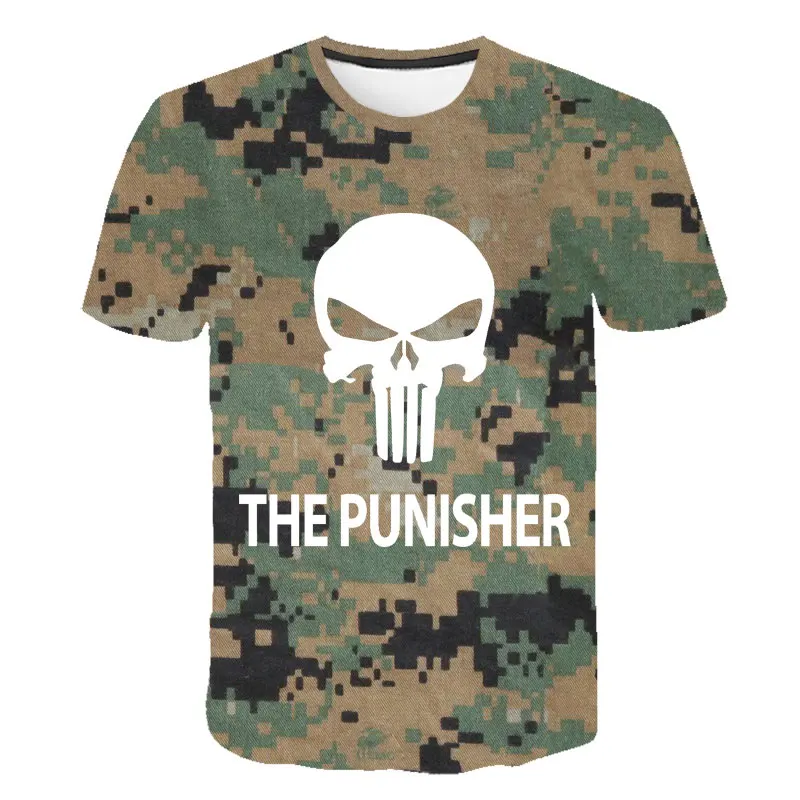 BIAOLUN 3D printed fashion camouflage skull punisher T-shirt summer casual short-sleeved tops for men and women
BIAOLUN 3D printed fashion camouflage skull punisher T-shirt summer casual short-sleeved tops for men and women